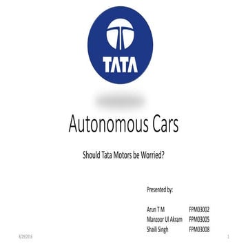 Should Tata Motors go for Autonomous cars?