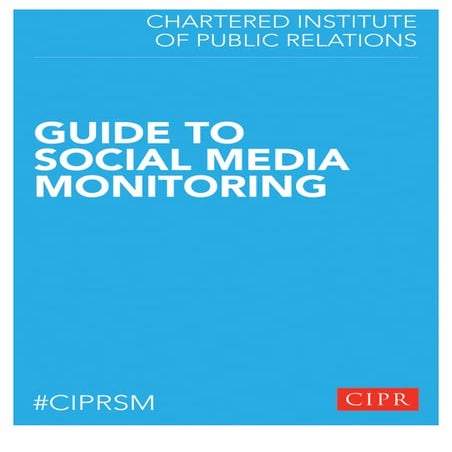 CIPR Guide to Social Media Monitoring