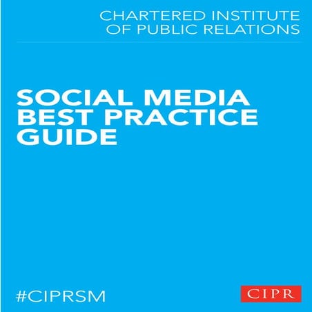 CIPR Social Media Best Practice Guidelines