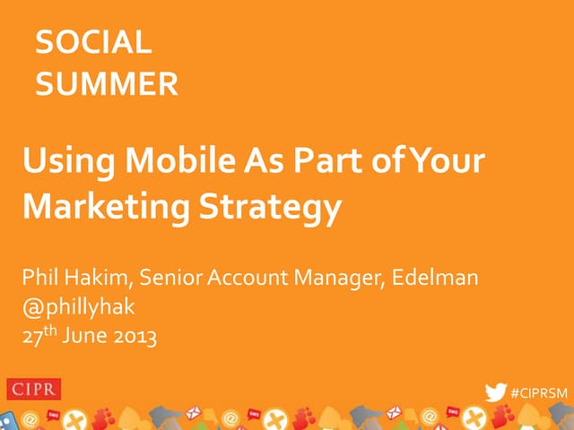 CIPR Social Summer - Phil Hakim