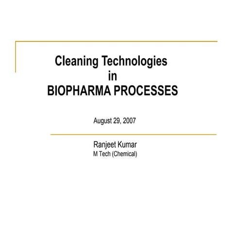 Clean In Place Technlogies BioPharma Facilities