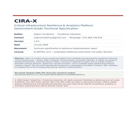 CIRA-X: Government-Grade Platform for Critical Infrastructure ...