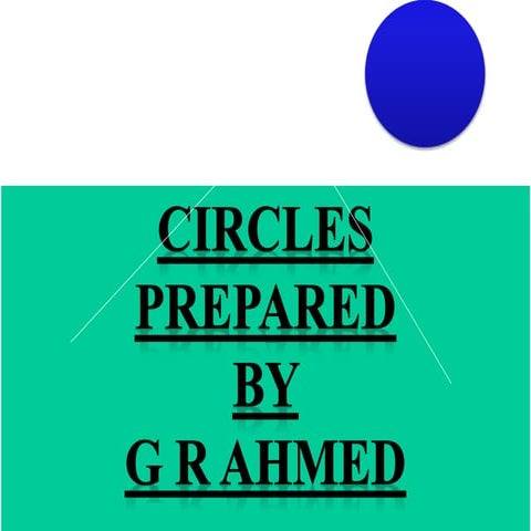 Circle for class 10 by G R Ahmed,TGT(Maths) at K V Khanapara