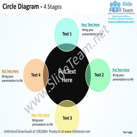 Circle diagram 4 stages powerpoint templates 0712