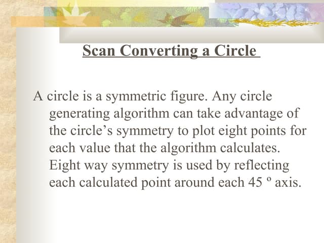 Circle drawing algo.