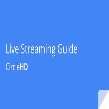 CircleHD live streaming guide