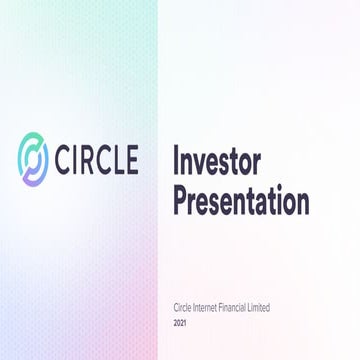 USDC issuer Circle's $9B SPAC pitch deck