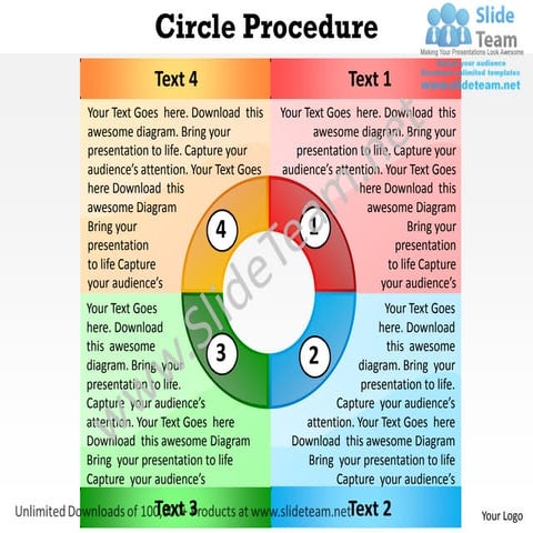 Circle procedure powerpoint templates 0712