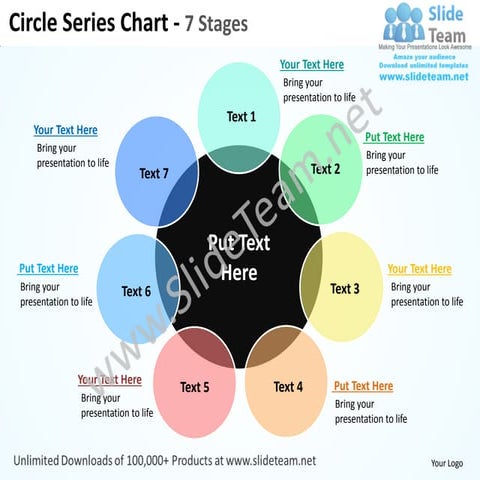 Arrow symbol circle chart 7 stages powerpoint templates 0712 | PDF
