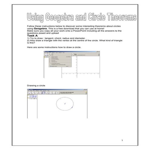 Circle theorems and geogebra