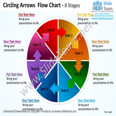 Circling arrows flow chart 8 stages powerpoint templates 0712 | PPT