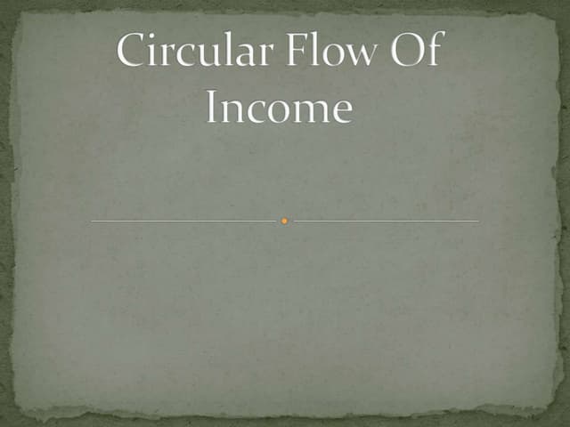 Circlular flow of income