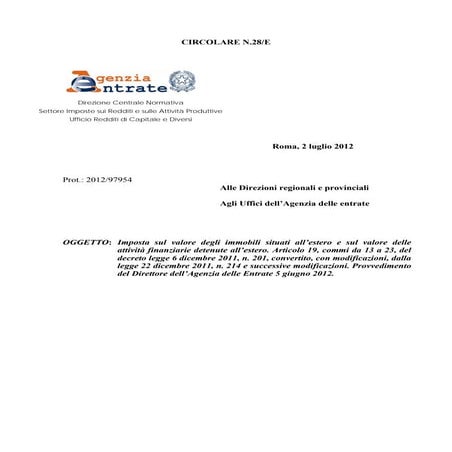 Circolare ivie 28 2012