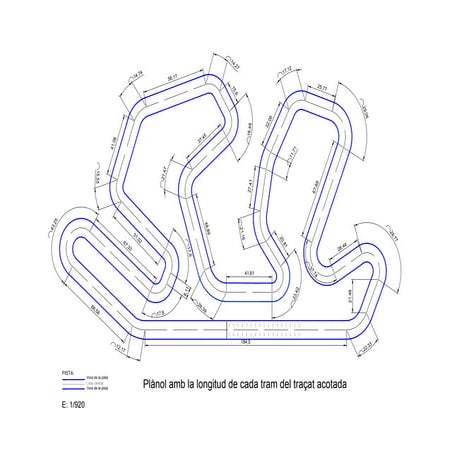 Plànol del circuit (longituds i arcs)