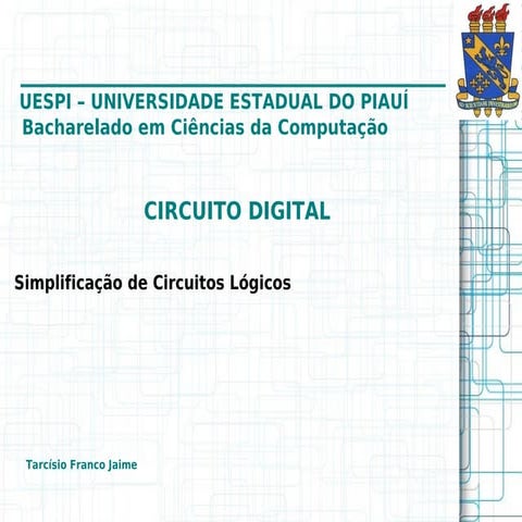 Circuito digitalsimplificacaocircuito