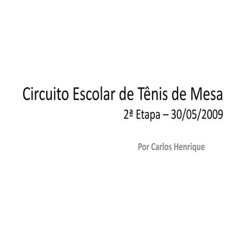 Circuito Escolar De TêNis De Mesa2ªEtapa