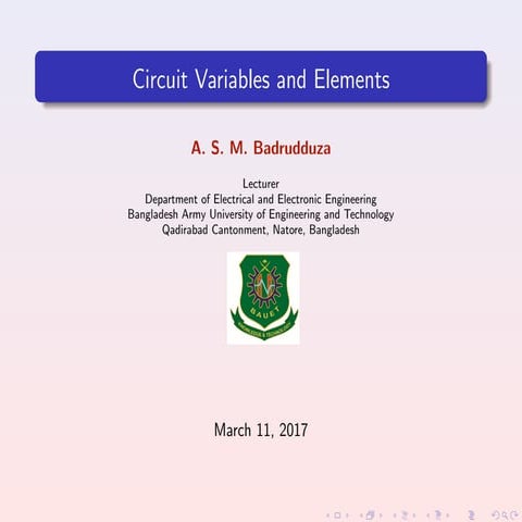 Circuit variables and elements