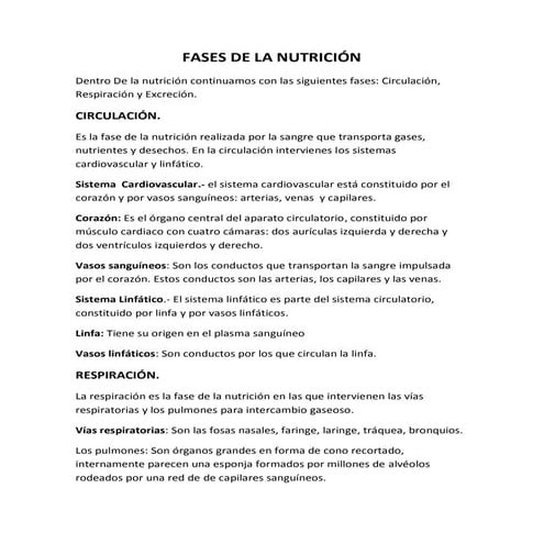 CirculacióN, RespiracióN, ExcrecióN