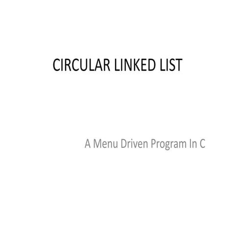 Circular linked list | PPT