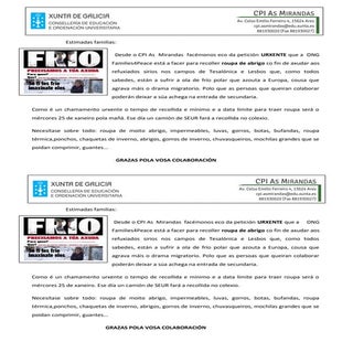 Circular axuda refuxiados