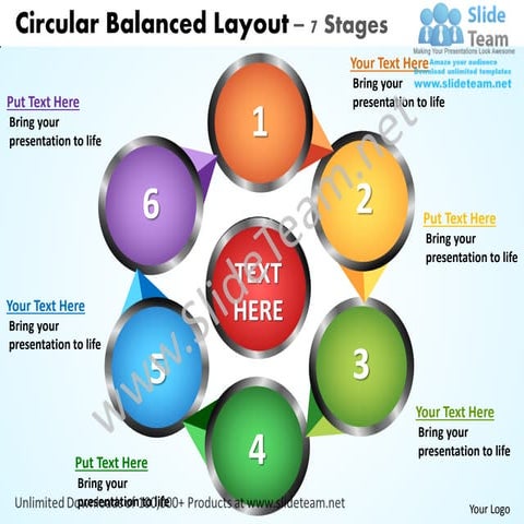 Circular flow diagram 6 stages powerpoint templates 0712 | PDF