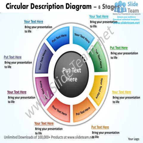 Circular description diagram 8 stages powerpoint templates 0712 | PDF