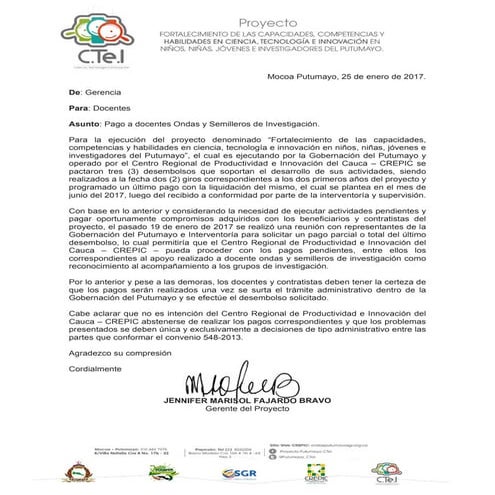 Circular Docentes Ondas y Semilleros de Investigación