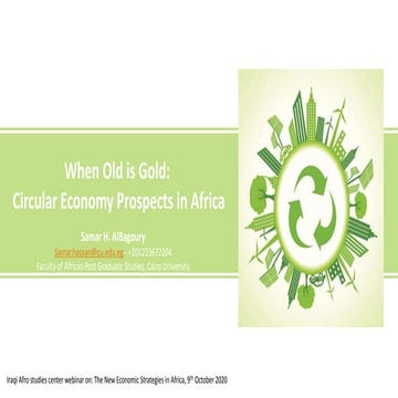 When Old is Gold: Circular Economy in Africa | PPTX
