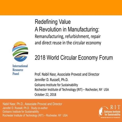 Circular economys frontier of knowledge Nabil Nasr wcef2018