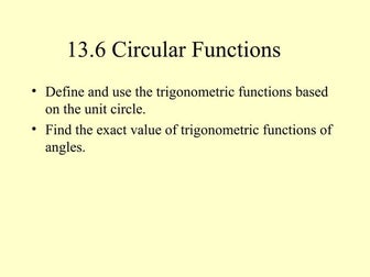 Circular Functions Answers | PPT