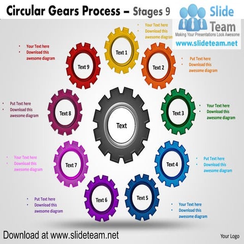 Circular process 6 stages powerpoint diagrams and powerpoint templates ...
