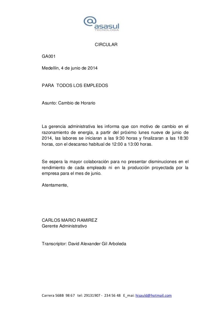 Modelo De Uma Circular