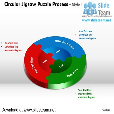 Circular jigsaw puzzle process style 1 powerpoint diagrams and powerpoint tem...