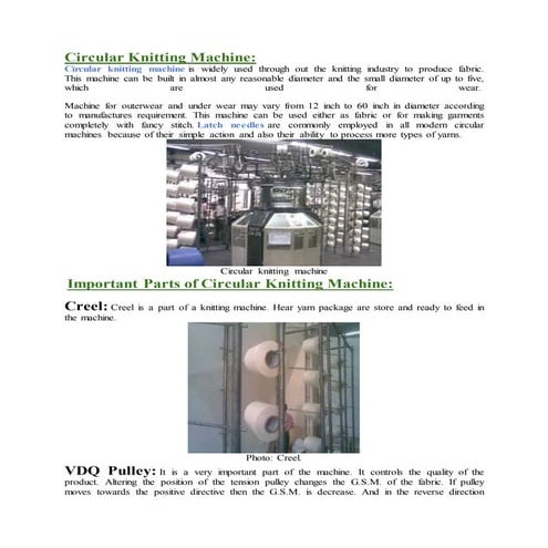Circular knitting machine | DOCX