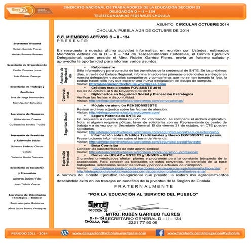 Circular octubre 2014