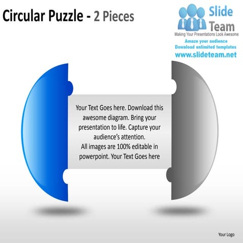 Circular puzzle 2 and 3 pieces powerpoint presentation slides ppt templates