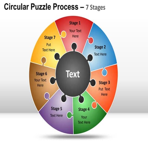 Circular puzzle 7 stages powerpoint presentation templates