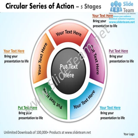 Circular flowchart 4 stages powerpoint templates 0712 | PDF