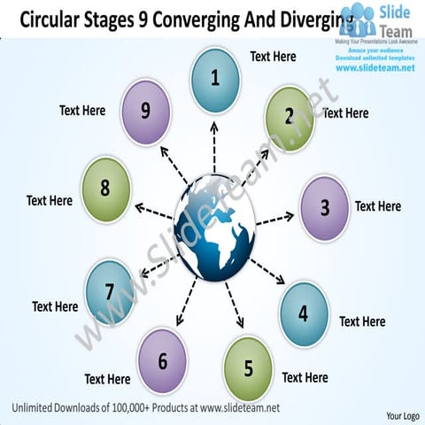 Circular stages 9 converging and diverging cycle process power point slides