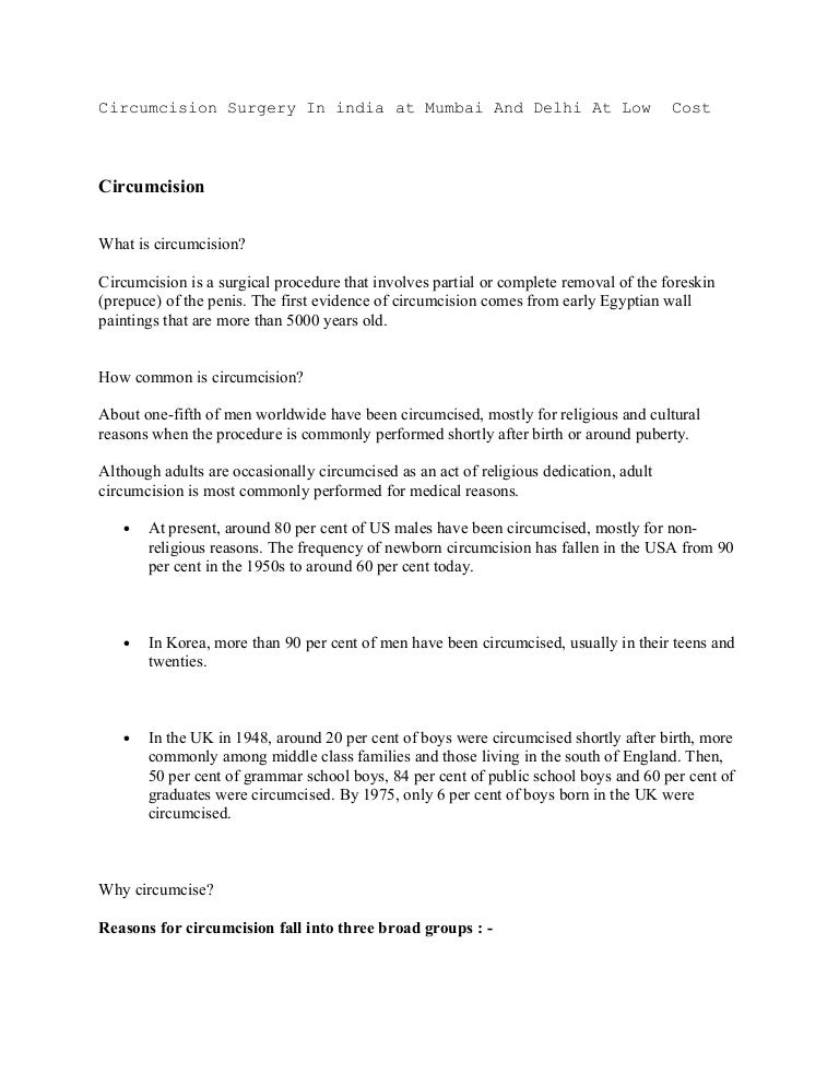 Circumcision surgery in india at mumbai and delhi at low cost