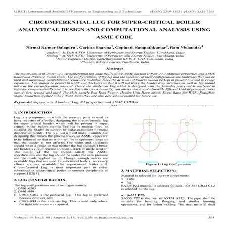 Circumferential lug for super critical boiler analytical design and computati...