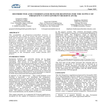 Cired 2015 poster1037: DISTRIBUTED AND COORDINATED DEMAND RESPONSE FOR ...