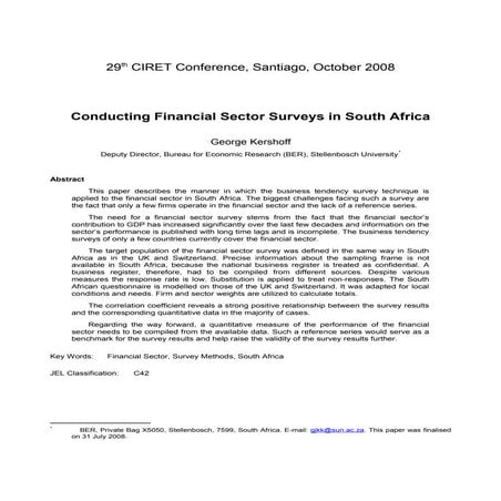 Conducting financial sector surveys in South Africa