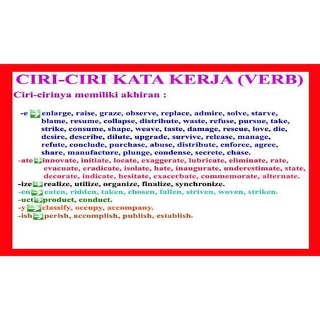 Ciri Ciri Kata Kerja Verb Pdf