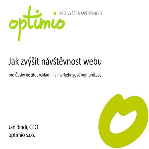 Prezentace firmy optimio pro CIRMK