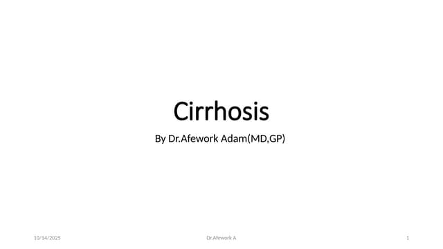 cirrhosis best presentation about hepatitis