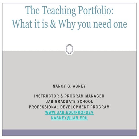 What is a Teaching Portfolio &amp; Why do you need one?