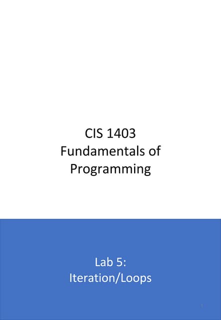 Cis 1403 lab5_loops