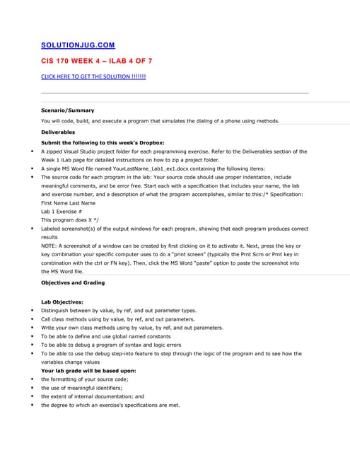 Cis 170 ilab 4 of 7