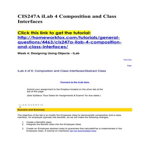 Cis247 a ilab 4 composition and class interfaces